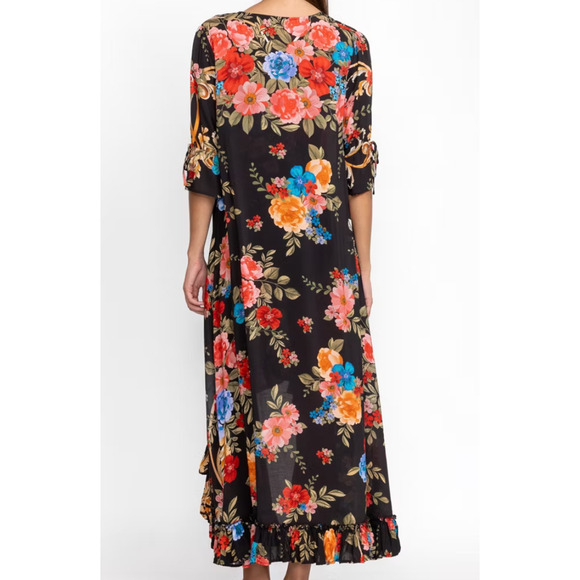 Johnny Was Royal Long Ruffle Kimono multicolored - Picture 3 of 11